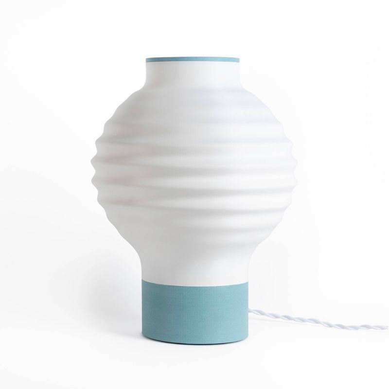 15" Asian Lantern Vintage Traditional Plant-Based PLA 3D Printed Dimmable LED Table Lamp White - JONATHAN Y, 1 of 9