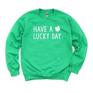 Simply Sage Market Women's Graphic Sweatshirt Have A Lucky Day Clover St. Patrick's Day - 1 of 3