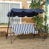 NicBex 3-Seat Outdoor Patio Swing Chair with Removable Cushion and Adjustable Tilt Canopy for Patio Bedroom Garden - 2 of 4