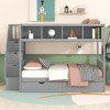 NicBex Twin over Full Bunk Bed Pine Bed Frame with 2 Drawers, Shelves, Guardrails and Convertible Storage Stairs, No Box Spring Required - 2 of 4