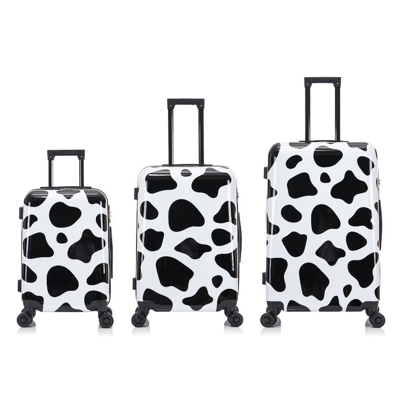 InUSA PRINTS Lightweight Hardside Checked Spinner 3pc Luggage Set - Cow, 4 of 14