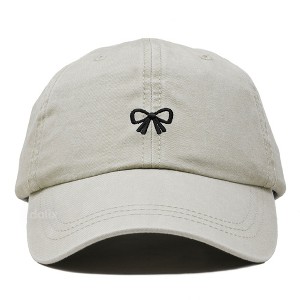 Dalix Bow Embroidered Coquette Cotton Summer Cute Outdoor Baseball Cap Dad Hat Womens - 1 of 4