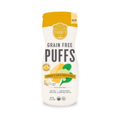 Serenity Kids' Grain Free Puffs Baby Meals - Grass Fed Cheddar And ...