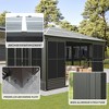 DOMETOUR 12x14FT Outdoor Sunroom, Steel Hardtop Gazebo, Aluminum Solarium with Lockable Door & Moveable Screen for Patio/Backyard - 3 of 4