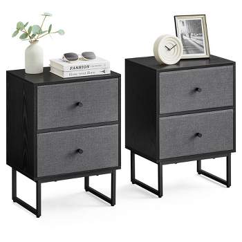 VASAGLE Nightstands Bedside Table Small Dresser with Removable Fabric Drawers, End Table Side Table