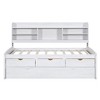 PAGED Twin Size Platform Bed Modern Wooden Bed Frame with Trundle, Open Shelves and Storage Drawers for Bedroom - 3 of 4