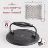 Cuisinel Grill Press + Chainmail Scrubber + Scraper - Cast Iron Burger, Bacon, Steak, Hamburgers Weight - 7.5" Diameter Round Press. - 4 of 4