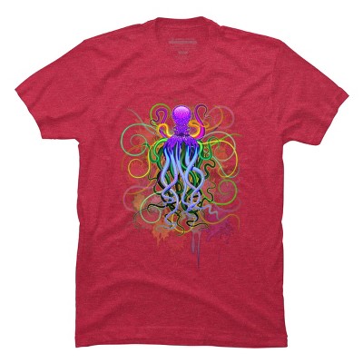 Men's Design By Humans Octopus Psychedelic Luminescence By BluedarkArt T-Shirt