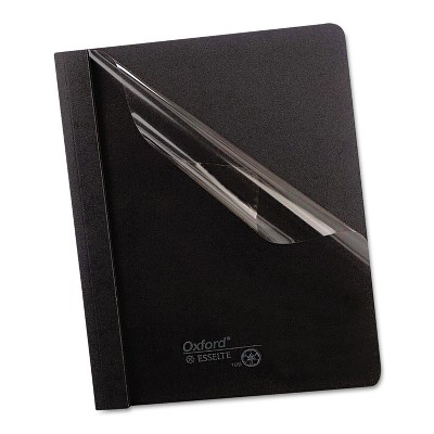 Oxford Clear Front Report Cover 3 Fasteners Letter 1/2" Capacity Black 25/Box 55806