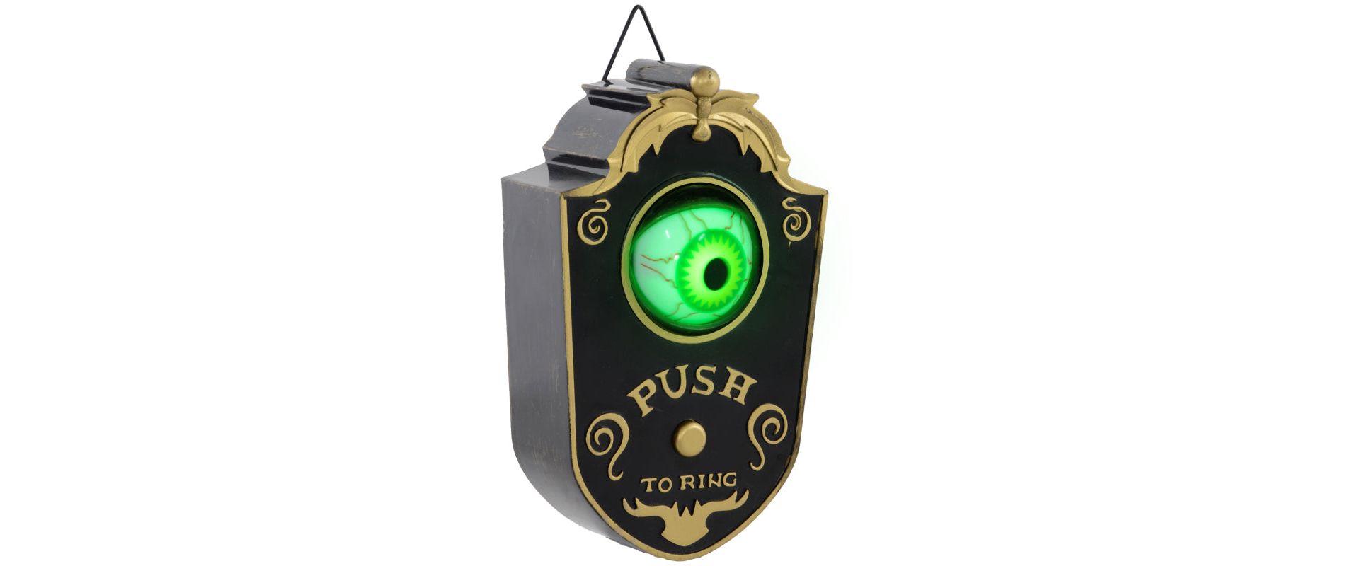 Yukimo - 7.1" Animatronic Doorbell Halloween Decoration - Sound and Motion Activated with Simulation Light-up Eyeball & Piercing Doorbell Sound