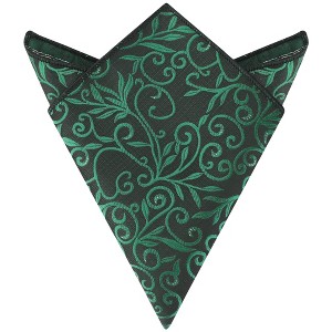 INSPIRE CHIC Men's Satin Leaf Embroidered Pocket Squares - 1 of 4