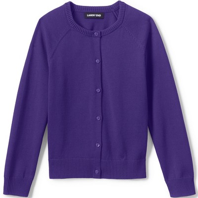 Lands' End School Uniform Girls Cotton Modal Cardigan Sweater - Small -  Deep Purple : Target