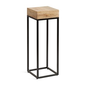 Kate and Laurel Karlsen Wood and Metal Drink Table, 8x8x23, Natural - 1 of 4