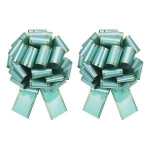 Unique Bargains Christmas Wedding Car Basket Gift Wrapping Large Organza Pull Bow 2 Pcs - 1 of 4