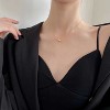 Women's Gold - Toned Titanium Steel Snake Chain Necklace with Ball Pendant - 2 of 4