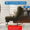 NicBex Teddy Fabric Glider Rocking Chair,Upholstered Nursery Rocking Chair with High Backrest and Retractable Footrest,Nursing Chair for Bedroom,Green - 4 of 4
