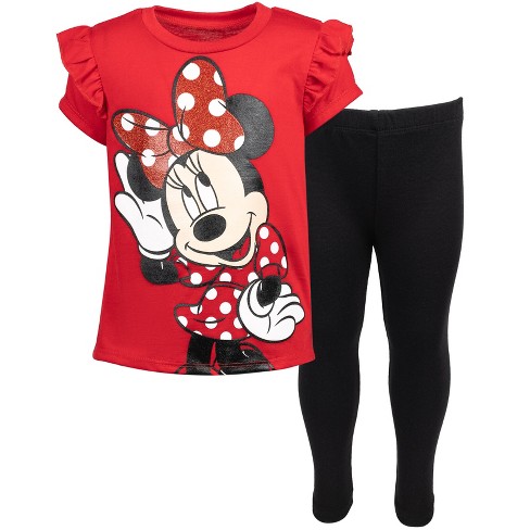 Odysseus Kosten Blauwe plek Disney Minnie Mouse Ruffle Graphic T-shirt & Leggings Red / Black : Target