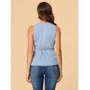 Allegra K Women's Summer Sleeveless V Neckline Wrap Tie Waist Tops - 4 of 4