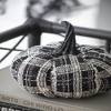 NAYSAYE Party Decoration and Accessories Fabric Plaid Pumpkin for Holiday Halloween Tabletop and Home Decor, Black and White, 7"*7"*7" - 2 of 4