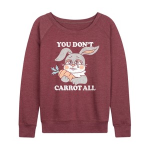 Women's - Instant Message - You Don't Carrot All Lightweight French Terry Wide Neck Long Sleeve Shirt - 1 of 4
