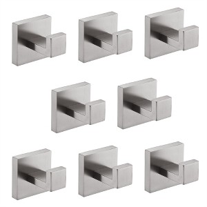 Tramull 8-Pack Stainless Steel Hooks, Wall Mount for Bathroom, Kitchen & Bedroom Organization - 1 of 4