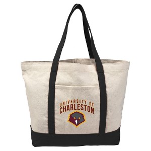 University Of Charleston Primary Logo Canvas Tote Bag With External Pocket, Reusable Shoulder Bag for Shopping, School, Beach - 1 of 4