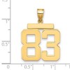 Black Bow Jewelry 14k Yellow Gold, Athletic Collection, Large Polished Number 83 Pendant - 2 of 3