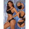 INSPIRE CHIC Women's Underwire Breathable Lace Push-Up Bra and Underwear Sets 3 Packs - 3 of 4