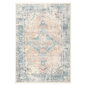 Area Rug Machine Washable Rug Vintage Distressed Non Slip Non Shedding Rugs Low Pile Foldable Retro Printed Indoor Carpet for Living Room Bedroom - 1 of 4