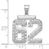 Black Bow Jewelry 14k White Gold, Varsity Collection, Large D/C Pendant, Number 62 - 2 of 3