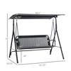 NicBex 3-Seat Outdoor Porch Swing Bench with Armrests and Adjustable Canopy for Patio Bedroom Garden - 3 of 4