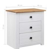 vidaXL Nightstand with 3 Drawers Storage Bedside Table Pinewood Panama Range - 4 of 4