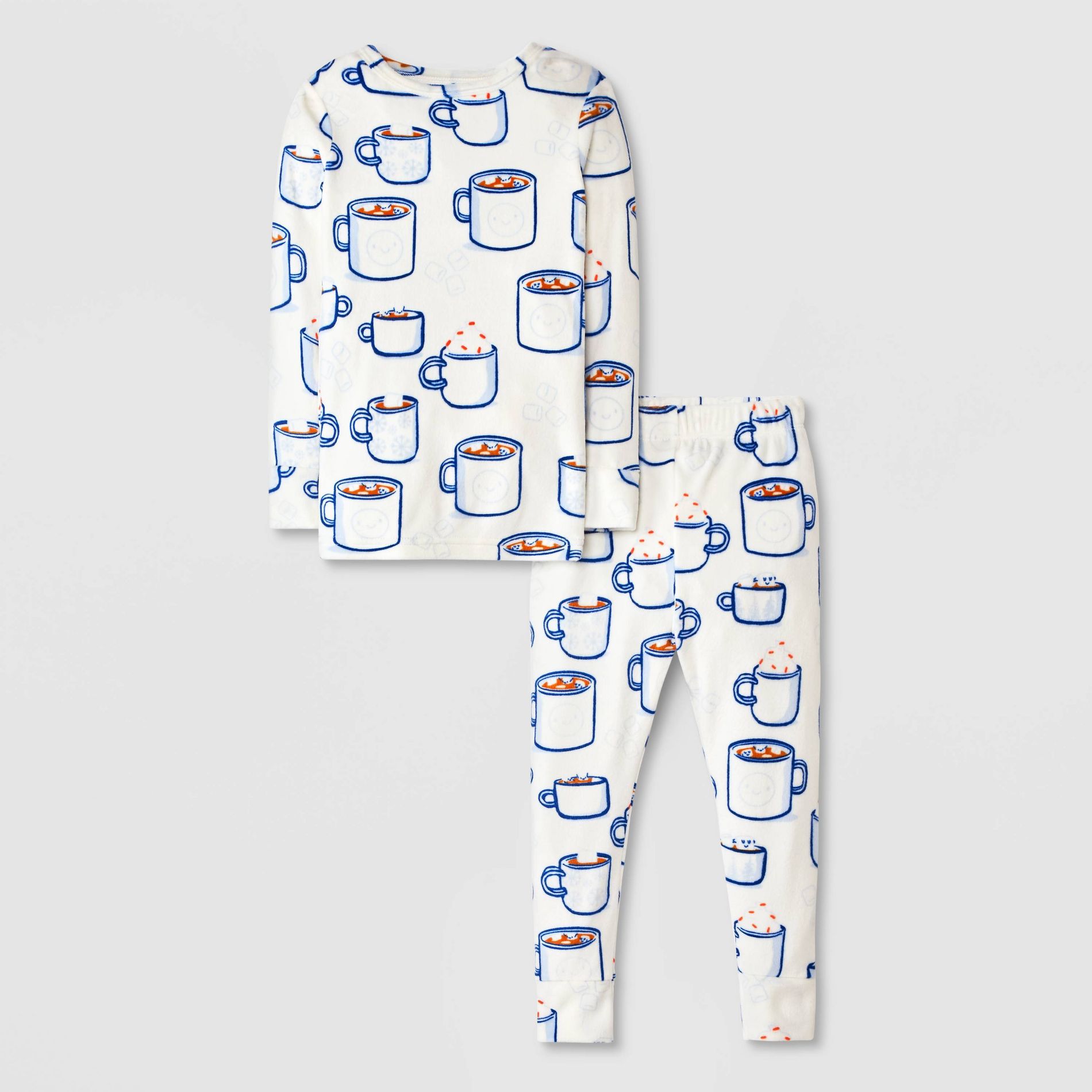 Toddler Boys' 2pc Hot Cocoa Snuggly Soft Pajama Set - Cat & Jack™ Ivory 3T