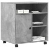 Aghana Digitals Mobile Engineered Wood Printer Stand with Lockable Wheels, Concrete Gray, - 4 of 4