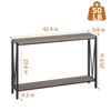 Homhougo Console Table, 43.0" Entryway Table with Storage, Industrial Sofa Table with V Design, 2-Tier Narrow Console Table Gray - 2 of 4