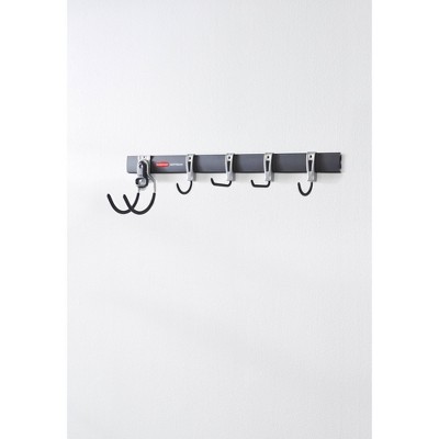 Rubbermaid 6pc FastTrack Garage Storage All-in-One Rail & Hook Wall Hanging Kit