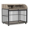JUJABU Gray 44'' Heavy Duty Large Dog Crate Furniture - 2 of 4