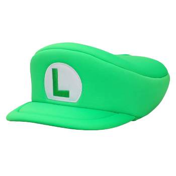 Super Mario Bros Embroidered Luigi L Patch Adult Green Beret Cap