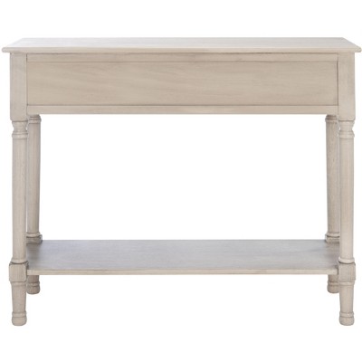 Greige Wood and Metal 2-Drawer Console Table