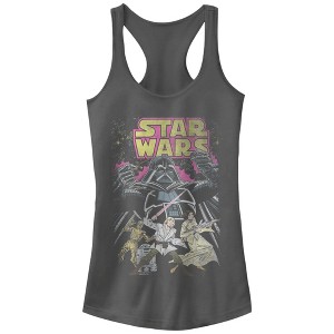 Juniors Womens Star Wars Comic Cover Racerback Tank Top - 1 of 3