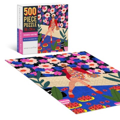 Americanflat 500 Piece Jigsaw Puzzle, 18x24 Inches, "Patiently Waiting" Artwork by Studio Grand-Pere