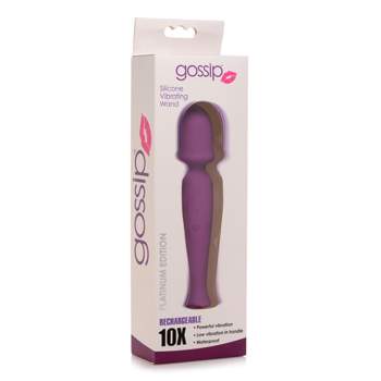 Curve Novelties Gossip 10X Rechargeable Waterproof Silicone Vibrating Wand Massager - Violet