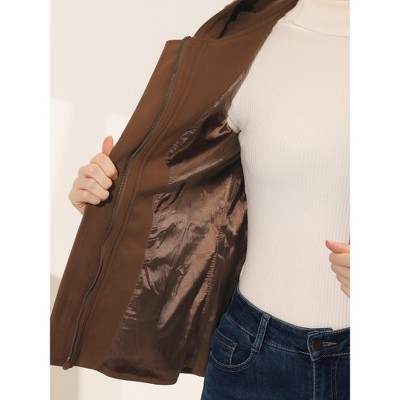 INSPIRE CHIC Women's Casual Winter Outwear Hooded Button Toggle Duffle Coat Small Dark Brown — фото 5