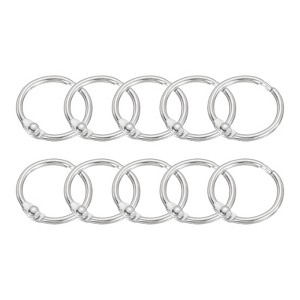 Unique Bargains Carbon Steel Loose Leaf Binder Snap Shower Curtain Rings 24 Pcs - 1 of 4