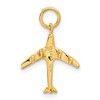 Black Bow Jewelry 14k Yellow Gold 3D Jet Plane Charm - 3 of 4