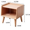 Lyngins European Beechwood Small Nightstand, Open Storage with Cable Management, Modern Simple End Table for Bedroom, Side Table with Round Design - 4 of 4