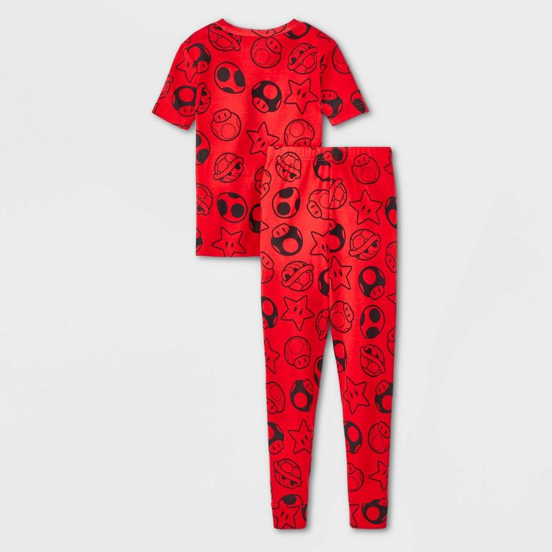 Boys&#39; Super Mario 4pc Snug Fit Pajama Set - Red/White, 2 of 5