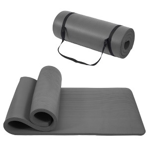 Gulches oga mat, one inch thickened high-density practice mat, tear-resistant practice yoga mat with straps, suitable for all kinds of yoga practice - 1 of 4