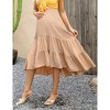 Coolmee Women's Maternity Maxi Skirt High Waist Boho Floral Fashion Ruffle Casual Flowy Swing Pleated A Line Long Skirts - 2 of 4