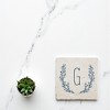 Personalization Mall Farmhouse Floral Personalized Letter Tumbled Stone Coaster Set - 3 of 4